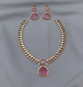 Conjunto de collar con acabado mate de CZ de alta calidad para niñas, joyería de lujo para mujeres con pendientes, conjunto de collar simple y único, ropa de fiesta - Product Image 2