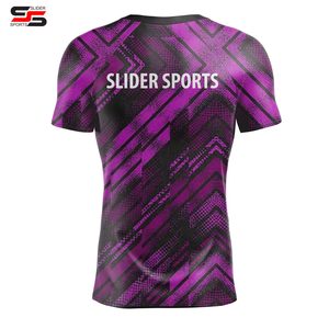 Vente en gros de chemises de gymnastique à manches courtes et compression, sublimées sur mesure, chemises BJJ Rashguard, MMA pour hommes - Product Image 6