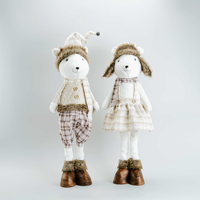 2023 décor de saison usine Elk souris OEM/ODM crème blanc marron feutre tissu sans visage poupée Gnome pour décorations de noël de luxe