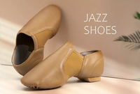 Chaussures de danse BOLD SMART pour femmes, professionnelles, pour jazz, latin, ballet, gymnastique, à semelle fendue, talon bas, dessus en cuir véritable, suède