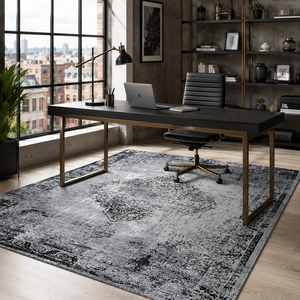 Tapis lavable traditionnel RW7107 Regency Ash de Rug Weavers, chenille lavable, 10 tailles, vente en gros et dropshipping - Product Image 5