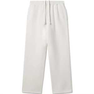 <b>White</b> Color Embroidery Heavy Weight Stacked Flare Sweat Pants Fleece Straight Leg <b>Trousers</b> Vintage Acid Wash Sweatpants for <b>Men</b> - Product Image 1