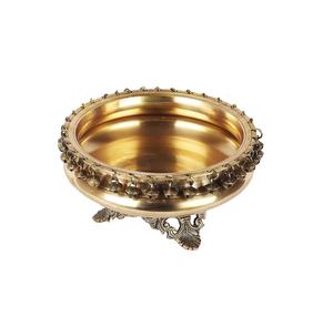 Bol élégant décoratif Urli en métal vintage lourd de finition dorée le plus vendu pour la fête de mariage ou les festivals à la maison - Product Image 1