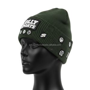 Gorro de Invierno para Mujer, Tejido Acrílico de Punto Acanalado de 350 g/m², Color Oliva con Logotipo Personalizado, Ajuste Cómodo, Estilo Jacquard - Product Image 3