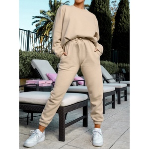 Chándal de algodón para mujer de estilo deportivo 2024, conjuntos de dos piezas, pantalones de chándal y Sudadera con capucha, conjunto de Jogger grueso - Product Image 3