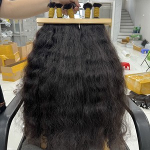 Venta al por mayor de extensiones de cabello camboyanas y vietnamitas de ondas naturales largas y cutículas alineadas All Virgin Raw Bulk Grade 100g Bundle - Product Image 6