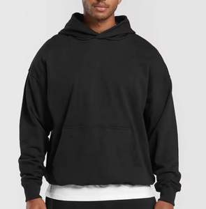 Personalizado de alta calidad 300 Gsm algodón francés Terry Sudadera con capucha de gran tamaño para los hombres de lana gruesa gota hombro bordado liso invierno - Product Image 6