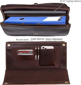 Vente en gros en cuir de qualité supérieure pochette pour ordinateur portable en cuir véritable sac de rangement avec logo personnalisé pochette en cuir véritable pour hommes - Product Image 4