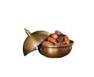 Plato para restaurantes, cuenco de latón Premium, cuenco decorativo de estilo contemporáneo con fecha, vajilla de boda, cuenco de frutas de Metal dorado - Product Image 1