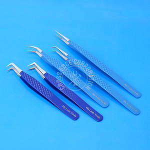 Pince à épiler à pointe de fibre incurvée pour l'isolement 45 pince à épiler à extension de cils à 90 degrés pince à épiler ergonomique en acier inoxydable - Product Image 5