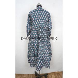 Robe midi trapèze d'été pour femme avec imprimé floral, tissage moderne, écologique, respirante, décontractée, pour les fêtes, taille naturelle - Product Image 2