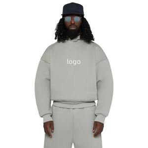 Conjunto de Sudadera con capucha en blanco con logotipo personalizado de alta calidad OEM para hombre, conjuntos de Sudadera con capucha, ropa de calle Unisex, conjunto de pantalones de chándal con estampado abullonado - Product Image 5