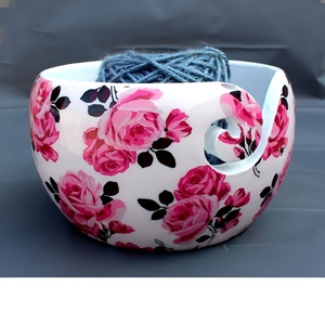 Elegant <b>Knitting</b> <b>Bowl</b> Large Crochet <b>Bowl</b> Lead Free Glaze Personalized Gift Resin Yarn <b>Bowl</b> Made in india - Product Image 1