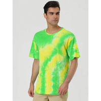 T-shirts personnalisables tie-dye avec lettres pour hommes, 100 % coton peigné, anti-plis, respirants, écologiques, séchage rapide, logo personnalisé