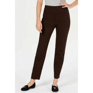 Pantaloni Casual da Donna Charter Club, Modello Slim a Vita Alta con Chiusura Elastica, Traspiranti, Marrone, Taglia 6PS per Ragazze - Product Image 1