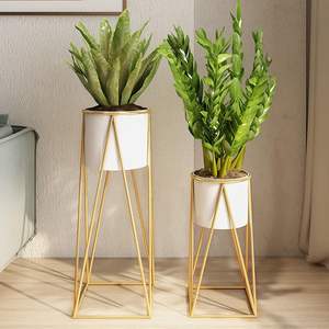 Soporte para plantas contemporáneo, macetero de metal de lujo, soporte para plantas escandinavo, soporte para plantas moderno de mediados de siglo, soporte para plantas escandinavo - Product Image 1