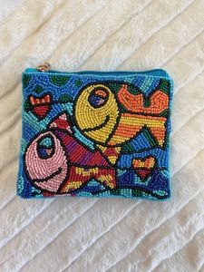 Classic Beaded Coin Purse Pearl and Diamond Beaded Make up Bag Wedding or Party Gift for Her - Product Image 2