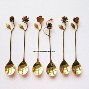 Feuille et tige en laiton au design de luxe Poignée de conception en acier miroir pour les fêtes de mariage et la décoration intérieure - Product Image 6