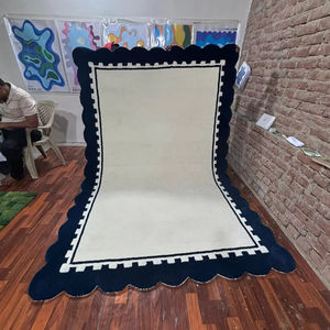 Modern Woolen Area <b>Rug</b> Hand Tufted Abstract Irregular Shape High Pile Colorful Pastel Vibrant for Home Use Premium - Product Image 1