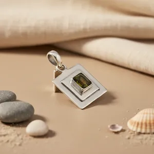 Colgante de Plata 925 con Piedra Ojo de Tigre para Mujer, Estilo Bohemio, Chapado en Oro, Joyería de Moda con Dijes Naturales - Product Image 3