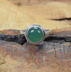 อัญมณีพลอยโมราสีเขียวธรรมชาติ925แข็งแหวนเงินแท้ทำด้วยมือเครื่องประดับแหวนเงินสเตอร์ลิง925เครื่องประดับแหวนประทับ - Product Image 4