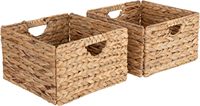 Panier à linge portable tissé à la main naturel de qualité supérieure avec poignées de transport Matériau en jacinthe d'eau pour le stockage domestique