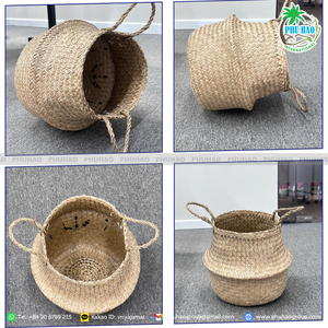 PRODUCTO MÁS VENTA Cesta de algas marinas Cesta de artesanía hecha a mano para almacenamiento y organización de cocina - Product Image 2