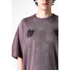 เสื้อยืดลายแอซิดสำหรับผู้ชายระบายอากาศได้ดีทันสมัยเสื้อทีเชิ้ตอีโมไซส์ใหญ่พิเศษปักลายผีเสื้อ - Product Image 3