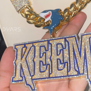 Colgante de Lujo Dvars Diamond Hip Hop Chapado en Oro para Hombre, con Letra Personalizada, Plata de Ley 925, Moissanita VVS, Número o Nombre - Product Image 4