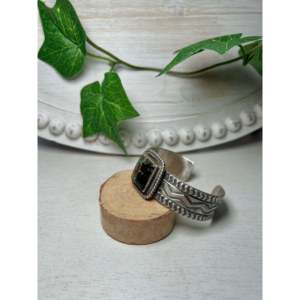 Bracelet manchette Tillie John Fashion en Black Jack et argent sterling - Product Image 3