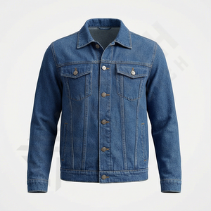 Veste en jean pour homme de haute qualité personnalisée Col montant Logo avant Hiver Respirant Réversible Vêtement de mode - Product Image 1