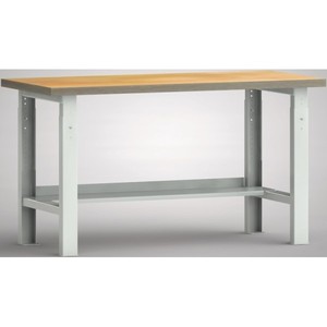 banco da lavoro standard regolabile in altezza 1500x700x740-1040 mm ripiano in pannello multiplex di faggio - Product Image 1