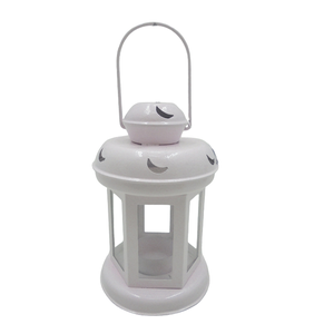 Newest Design Iron and <b>Glass</b> Lantern Pink Pc Candle Holder Lantern for Home Tabletop Christmas Decoration Handmade - Product Image 1