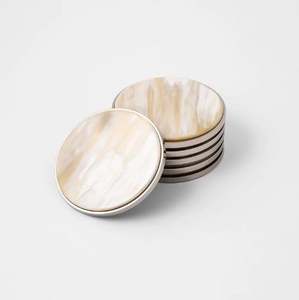 Posavasos Cuadrados de Lujo de Cuerno Natural Hechos a Mano, Diseño Clásico, Juego Personalizable de 6, Almohadillas Decorativas Ecológicas para Mesa del Hogar - Product Image 2