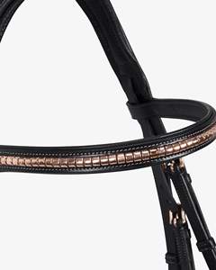 บังเหียนม้าหนังสีน้ำตาลพร้อมคลิบทองคำและฮาร์ดแวร์ทองเหลืองพร้อมบังเหียนชุดขี่ม้าแบบกำหนดเองพร้อมฮาร์ดแวร์ทองเหลือง - Product Image 3