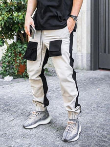Pantalon de survêtement en coton décontracté léger pour hommes 2-en-1 Joggers à poches intégrées Streetwear Track Cargo Pants avec multi-poches - Product Image 6