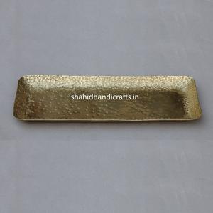 Latest Design Decorative Handmade Metal <b>Gifting</b> Tray Metal <b>Gold</b> Serving Tray. - Product Image 4