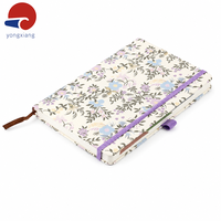 Carnet en cuir personnalisé imprimé, couverture rigide, ligné, avec intercalaires, fermeture élastique et marque-page en ruban