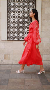 ชุดเดรสยาวสไตล์ยูเครนสำหรับผู้หญิงชุดชายหาดแขนยาวปักลายสำหรับฤดูร้อน - Product Image 2