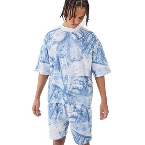 Conjunto de Dos Piezas Personalizado por Sublimación, Estilo Urbano de Verano, Hombros Caídos, Tallas Grandes para Hombre, Diseño Personalizado - Product Image 6