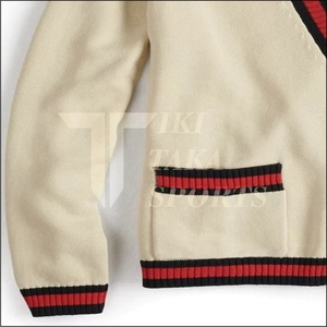 Cardigan Homme Nouvelle Collection Respirant Anti-Plis Col V Manches Longues Coupe Droite Laine/Nylon Bouton Unique Motif Patchwork Dentelle Hiver - Product Image 3