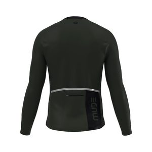 Maillot de Ciclismo de Manga Larga para Hombre SOLACE, Transpirable y Ligero, Color Verde Musgo - Product Image 4