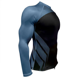 Alta calidad 100% poliéster ropa deportiva sublimación personalizada impresa manga larga MMA BJJ Rashguard secado rápido UPF 50 + compresión - Product Image 3