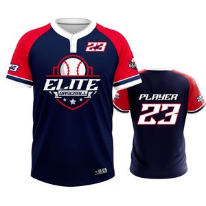 Maillot de baseball respirant personnalisé avec impression par sublimation, logo brodé, évacuation de l'humidité, séchage rapide, 100% - Product Image 3