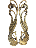 Ensemble de poignées de porte et de fenêtre classiques en laiton à motif de paon traditionnel pour cuisine extérieure, commode, salon, hôtel, entrepôt