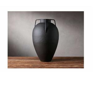 Florero de mesa de aluminio con acabado negro de latón antiguo decorativo para el hogar moderno, florero de Metal abstracto, florero de Metal fundido en bruto - Product Image 2