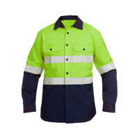 Vente en gros Sécurité au travail Vêtements de travail verts Polos réfléchissants Construction minière à manches longues T-shirt polo haute visibilité