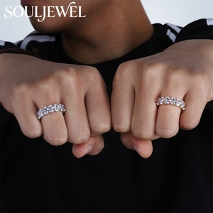 Anillo <span class=keywords><strong>de</strong></span> Eternidad Souljewel con Incrustaciones <span class=keywords><strong>de</strong></span> Circonitas Cúbicas en Forma <span class=keywords><strong>de</strong></span> Corazón, Material <span class=keywords><strong>de</strong></span> Latón, Estilo Hip Hop para Hombres y Mujeres, Regalo <span class=keywords><strong>de</strong></span> Joyería para Raperos y Fiestas - Product Image 6
