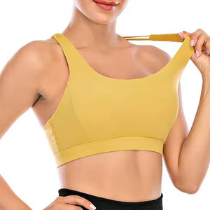 Sujetador deportivo cómodo para mujer hecho con tela elástica suave sin costuras material transpirable de secado rápido y ajuste activo de apoyo - Product Image 1