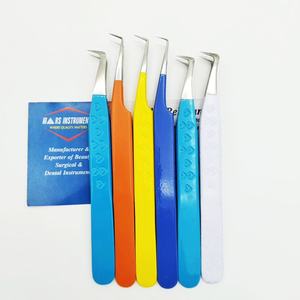 Professional High Precision Stainless Steel <b>Eyelash</b> Extension Tweezers 90 Degree Pointed Fiber Tips for Volume <b>Fans</b> Lashing - Product Image 1